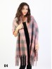 Plush Speckled Checker Scarf W/ Long Fringe